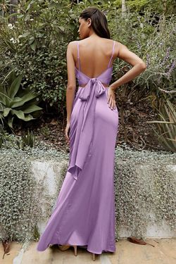 Style CD7487 Cinderella Divine Purple Size 14 Straight Prom Lavender Satin Mermaid Dress on Queenly