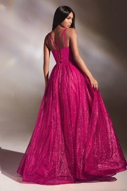 Style CD996 Cinderella Divine Pink Size 4 V Neck Tulle Satin Cd996 A-line Dress on Queenly
