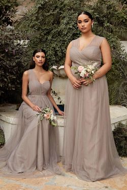 Style CDET322 Cinderella Divine Nude Size 14 Bridesmaid A-line Dress on Queenly