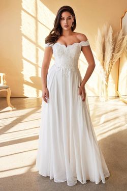 Style CD7258W Cinderella Divine White Size 10 Sweetheart Tall Height Tulle Lace A-line Dress on Queenly