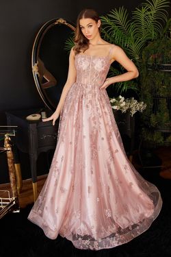 Style CDJ840 Cinderella Divine Pink Size 4 Military Floor Length Tall Height A-line Dress on Queenly