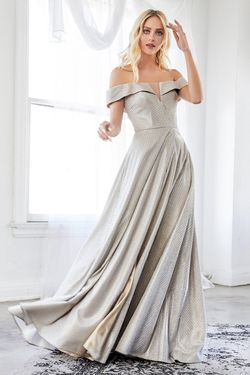 Style CD162 Cinderella Divine Silver Size 6 Cd162 Tall Height A-line Dress on Queenly