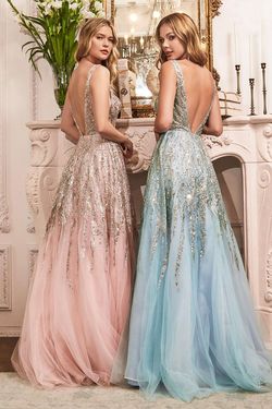 Style CDC135 Cinderella Divine Pink Size 6 Plunge Cdc135 A-line Dress on Queenly