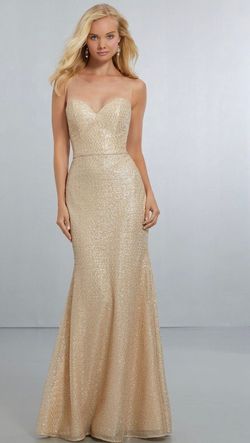 Style 21560 MoriLee Gold Size 8 Mori Lee Jersey A-line Dress on Queenly