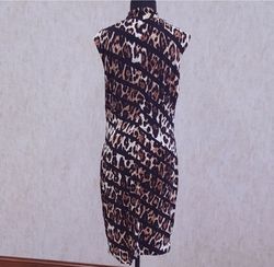 Cache Multicolor Size 16 Plus Size Animal Print Halter Cocktail Dress on Queenly