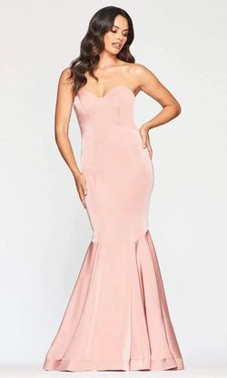 Style 10213 Faviana Pink Size 8 Floor Length Wedding Guest Sweetheart Mermaid Dress on Queenly