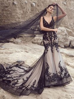 Style Zander Lane Sottero & Midgley Black Size 16 Custom Lace Pageant A-line Dress on Queenly