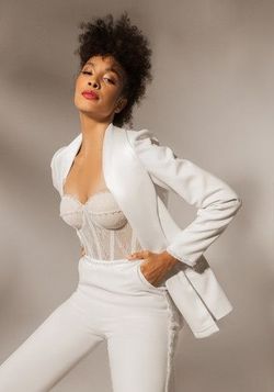 Style Valencia Jumpsuit Dovita in White White Size 12 Tall Height Floor Length A-line Dress on Queenly