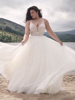 Style Royce Sottero & Midgley Silver Size 12 Tall Height Pageant Plus Size Ivory Tulle Ball gown on Queenly