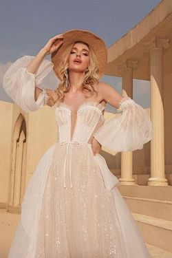Style Eva Chic Nostalgia Nude Size 12 Plus Size Custom Ivory Fringe A-line Dress on Queenly