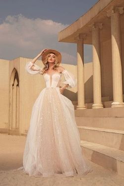 Style Eva Chic Nostalgia Nude Size 12 Plus Size Ivory Custom Fringe A-line Dress on Queenly
