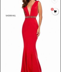 Sherri Hill Bright Red Size 0 Mermaid Dress on Queenly