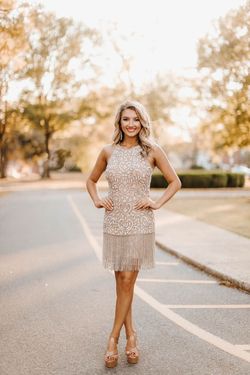 Sherri Hill Nude Size 6 Midi Pageant Cocktail Dress on Queenly