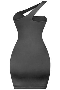 Style 5194D Tresser Black Size 4 Casual One Shoulder Cocktail Dress on Queenly