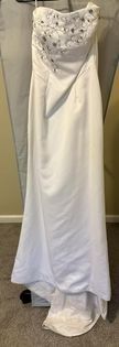 Jovani White Size 6 Wedding Embroidery Straight Dress on Queenly