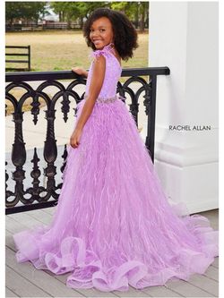 Style 10136 Rachel Allan Purple Size 8 Free Shipping Asymmetrical One Shoulder Jumpsuit Dress on Queenly