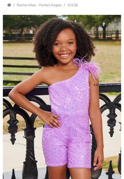 Style 10136 Rachel Allan Purple Size 8 Free Shipping Asymmetrical One Shoulder Jumpsuit Dress on Queenly