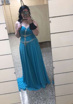 Blue Size 14 Straight Dress on Queenly
