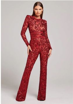 NADINE MERABI Red Size 4 Floor Length Jumpsuit Dress on Queenly