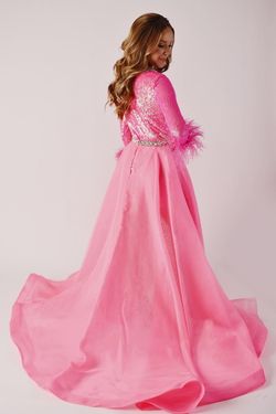 Style 38023 Ava Presley Pink Size 12 Long Sleeve Pageant Jumpsuit Dress on Queenly