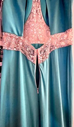Jovani Blue Size 12 Jersey Floor Length Prom Free Shipping Mermaid Dress on Queenly