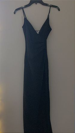 Macy's Black Size 00 Plunge Short Height Side slit Dress on Queenly