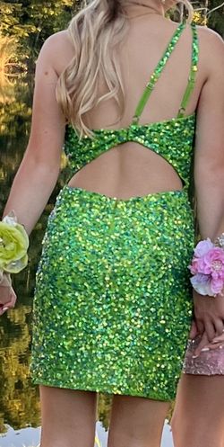Ashley Lauren Green Size 0 Pageant Mini Free Shipping Cocktail Dress on Queenly