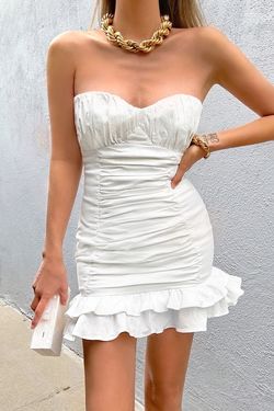 Style SW22-5151 Seven Wonders White Size 6 Engagement Sweetheart Bridal Shower Mini Cocktail Dress on Queenly