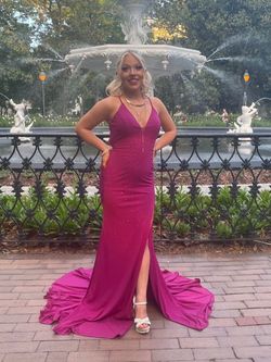 Jovani Pink Size 0 Plunge Side slit Dress on Queenly