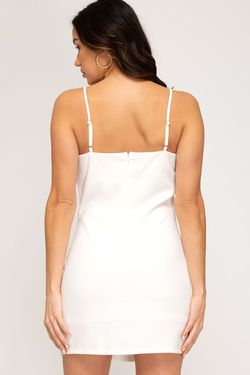 Style SS6815 She and Sky White Size 10 Side Slit Mini Cocktail Dress on Queenly
