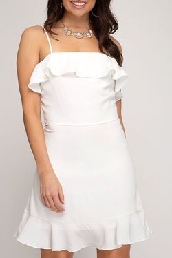 Style SS3592 She and Sky White Size 10 Tall Height Bachelorette Cocktail Dress on Queenly