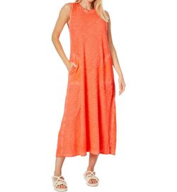 Style 1-1227657597-3236 Elliott Lauren Orange Size 4 Pockets Tall Height Coral Floor Length Straight Dress on Queenly