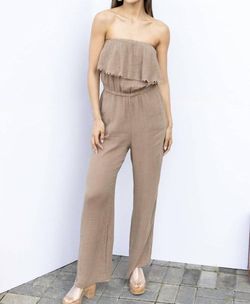 Style 1-170869582-2901 Michael Stars Brown Size 8 Free Shipping Straight Floor Length Jumpsuit Dress on Queenly