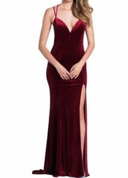 Style 1-2193048763-649 Dave and Johnny Red Size 2 Jersey Free Shipping Side slit Dress on Queenly