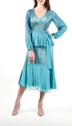 Style 1-3269764904-3775 Komarov Blue Size 16 Long Sleeve Cocktail Dress on Queenly