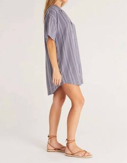Style 1-3355636034-5230 Z Supply Blue Size 4 High Neck Mini Cocktail Dress on Queenly