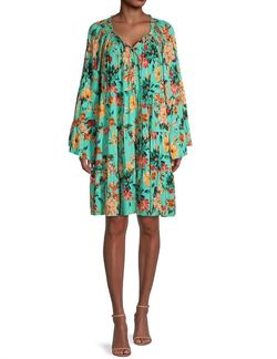 Style 1-4152676963-2696 Johnny Was Multicolor Size 12 Summer Plus Size Ruffles Cocktail Dress on Queenly