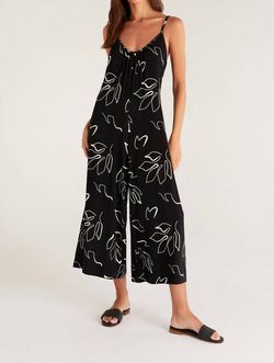 Style 1-4498919-2793 Z Supply Black Size 12 1-4498919-2793 Print Jumpsuit Dress on Queenly