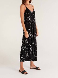 Style 1-4498919-5230 Z Supply Black Size 4 Floor Length Print Tall Height Jumpsuit Dress on Queenly