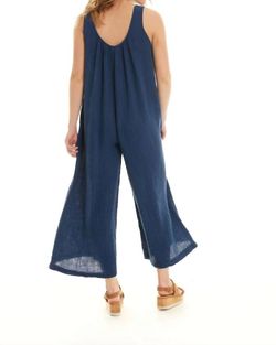 Style 1-531166795-2901 RIVER + SKY Blue Size 8 V Neck Pockets Floor Length Jumpsuit Dress on Queenly
