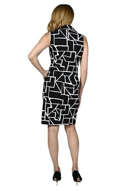 Style 1-73126052-98 Frank Lyman Black Size 10 Straight Free Shipping Print Tall Height Cocktail Dress on Queenly
