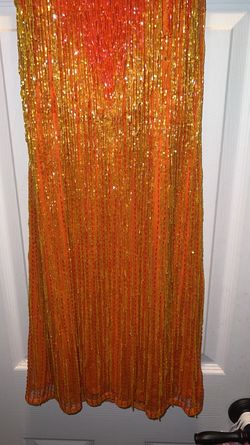 Ashley Lauren Multicolor Size 8 Fun Fashion Fully Beaded Fringe Cocktail Dress on Queenly