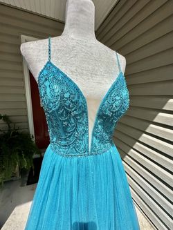 MoriLee Blue Size 10 Free Shipping Homecoming 50 Off Ball gown on Queenly