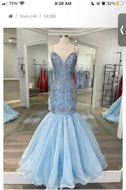 Sherri Hill Blue Size 6 50 Off Pageant Mermaid Dress on Queenly
