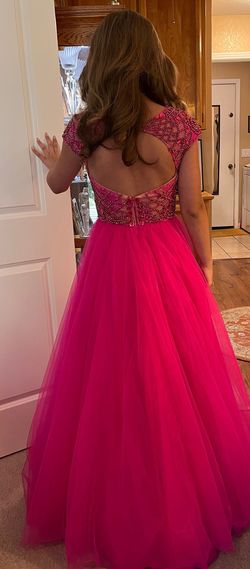 Sherri Hill Pink Size 0 Floor Length Short Height Cap Sleeve Ball gown on Queenly