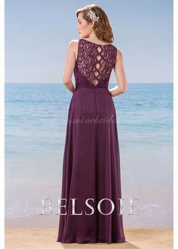 Style L184016 Jasmine Purple Size 12 Plus Size Wrap Bridesmaid Plunge A-line Dress on Queenly