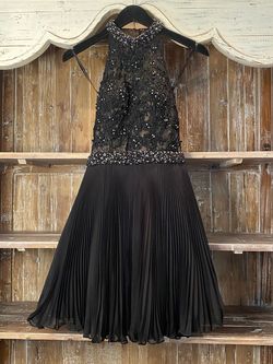 Jovani Black Size 4 Wedding Guest Beaded Top Fun Fashion Cocktail Dress on Queenly