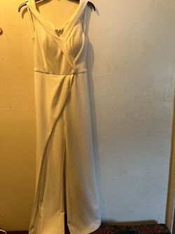 White Size 6 Jumpsuit Dress on Queenly