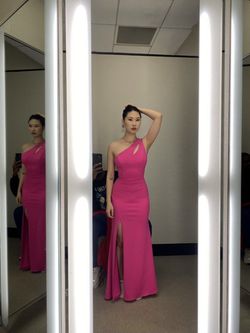 Aqua Hot Pink Size 0 Black Tie Barbiecore Prom Mermaid Dress on Queenly