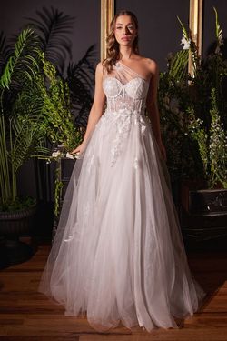 Style CDA1053W Andrea and Leo Nude Size 4 Tall Height A-line Ball gown on Queenly